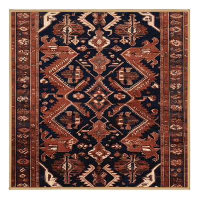 Machine Washable Persian Brown Area Rug