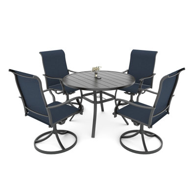 Ensemble de salle à manger pour 4 personnes avec chaises pivotantes