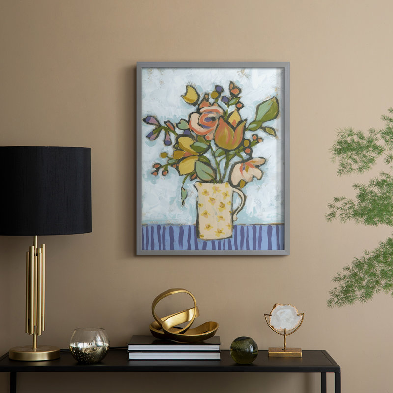 Candy Colour Bouquet I Framed Print - Solid Wood, Grey, 11" H x 9" W