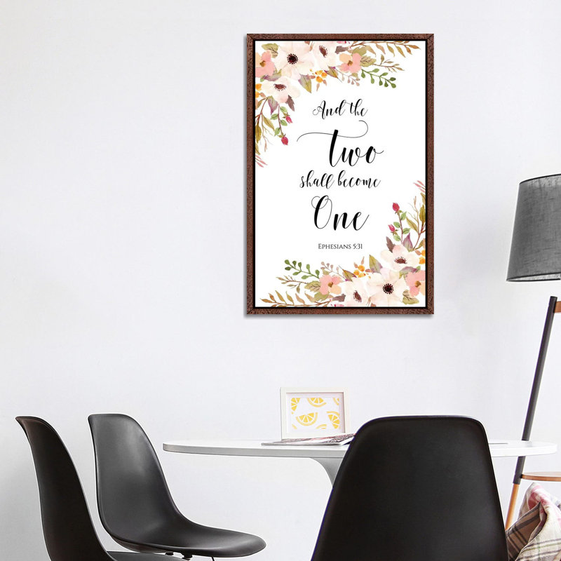 And The Two Shall Become One, Ephesians 5:31 - Print on Canvas, Classic Brown Wood Framed, 101.6 cm H x 66.04 cm W