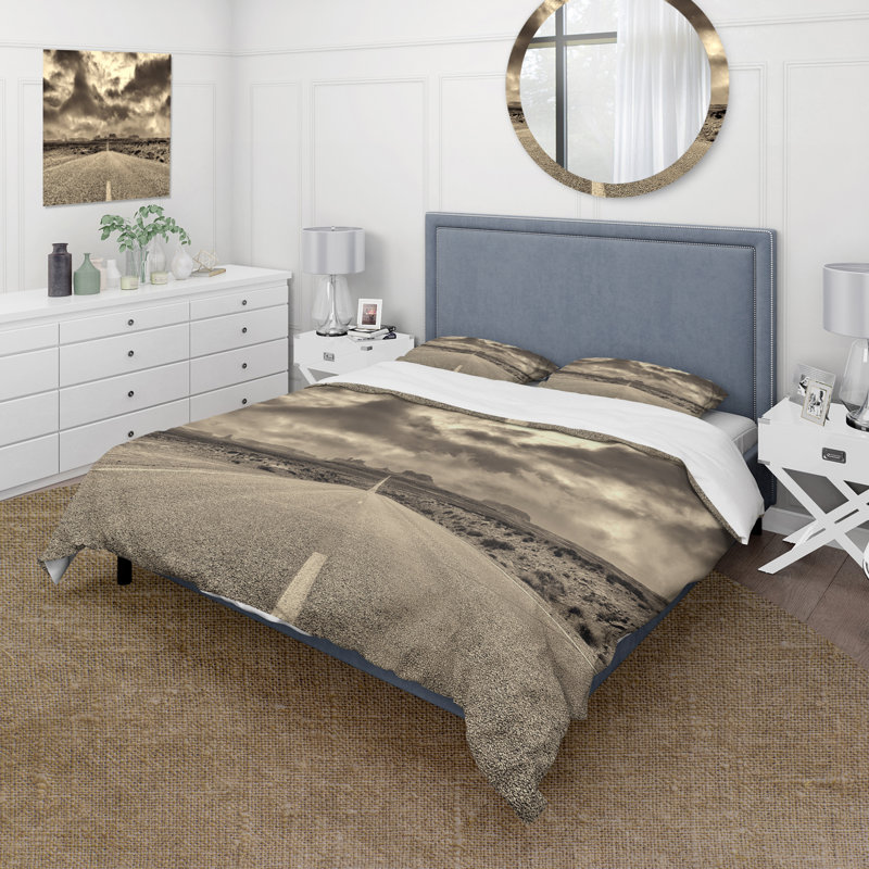 The Road To Monument Valley - Ensemble de housse de couette traditionnel - Microfibre de polyester