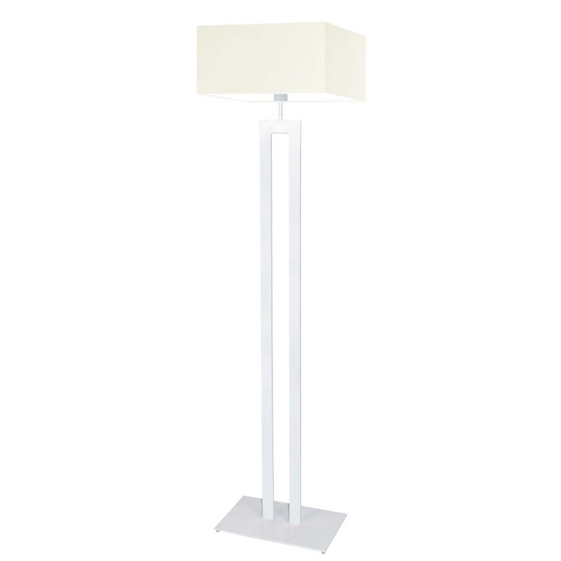 Arsh 161cm Traditional Floor Lamp, White, Ecru