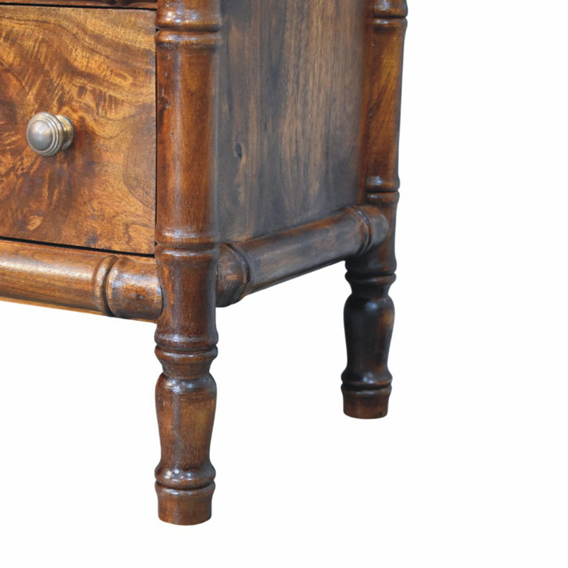Commode à 3 tiroirs en bambou massif brun