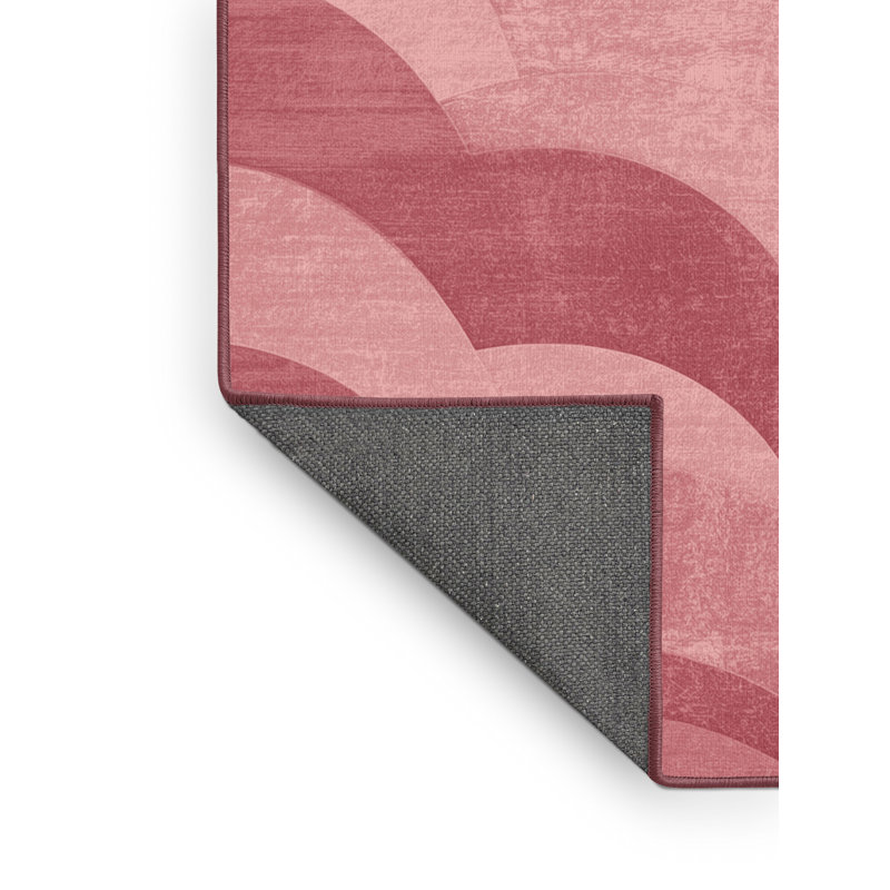 Soft Plush Feuerstein Valentines Modern & Contemporary Abstract Area Rug in Beige – Rose Binding, 5x8