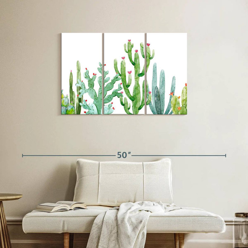 Harnek cactus en fleurs, H 24 po x l 38 po