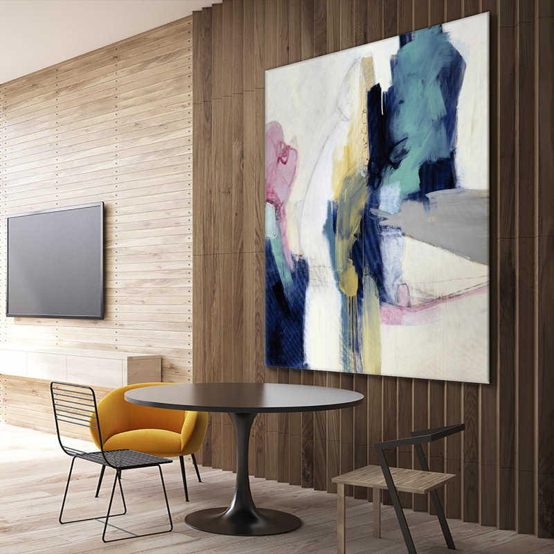 Giant Abstract Multicolor Canvas Art Print, 84 x 84 inches