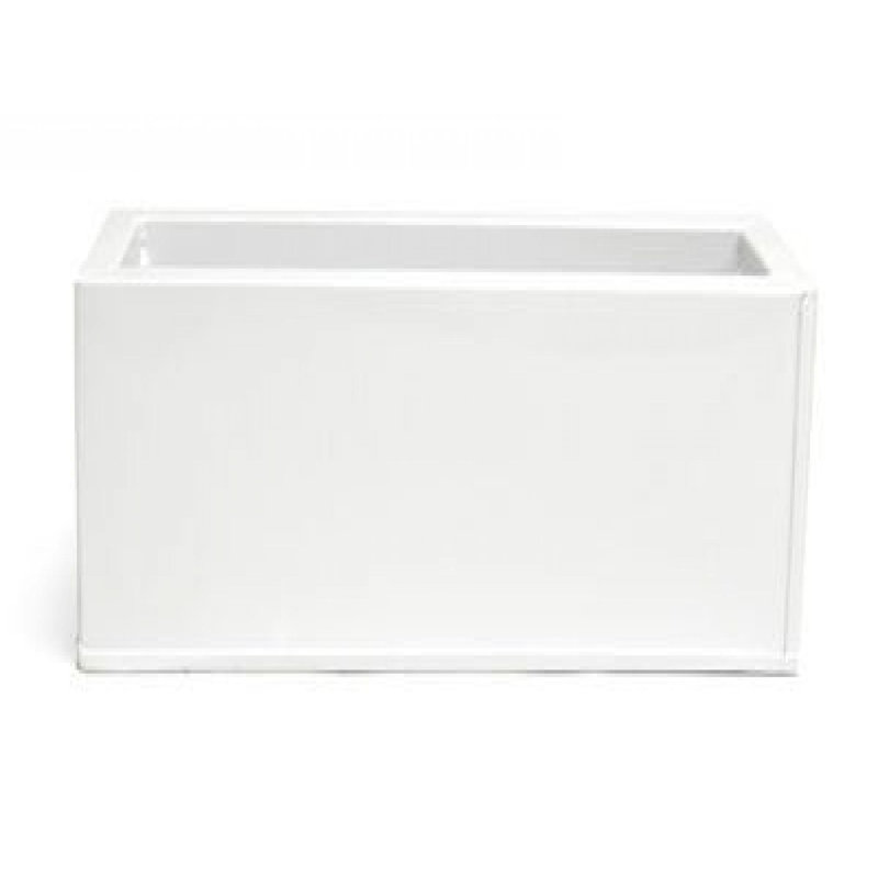 White Finish Rectangular Metal Planter