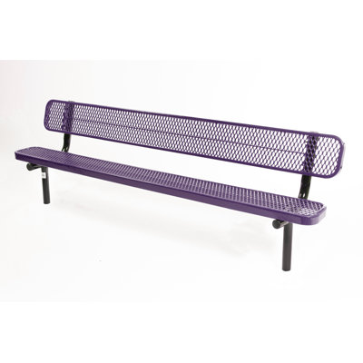 Banc revêtu de tissu d'ameublement, mauve, 8 pi, avec dossier