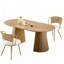 Ensemble 2 pièces de table de salle à manger et chaises de salle à manger en bois massif - Chaises de style ferme-133963452-133963454
