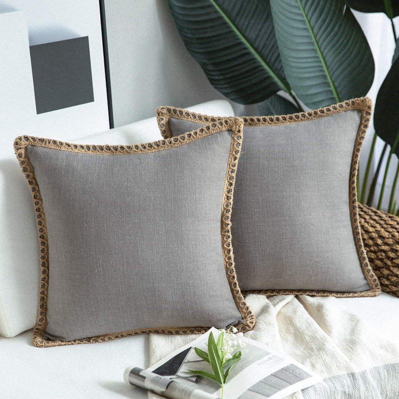 Housse de coussin Algona, 18 po x 18 po, gris