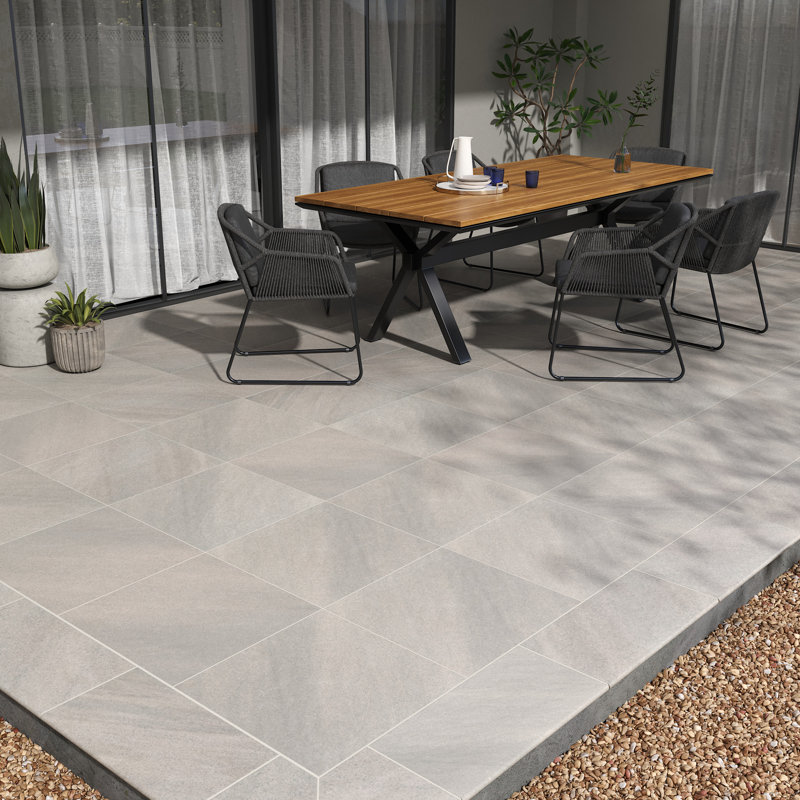 Duravia Matte Pattern Porcelain Paver Kit (8 sq. ft./unit, 4 Pieces), Glacial Drift