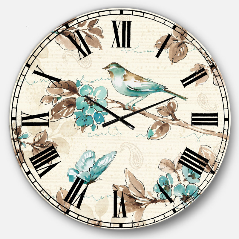 Ailes d'oiseaux beiges - Horloge murale traditionnelle, Surdimensionné