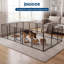 Parc pour chien en métal robuste avec porte - enclos d'exercice pliable à 16 panneaux pour une utilisation à l'intérieur - installation sans outil, fermeture sécuritaire, résistant à la rouille - noir - 16 pièces, 27,7 po x 31,5 po