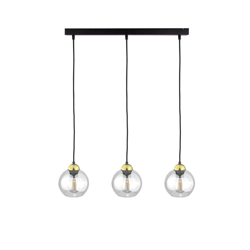 Bernstein 3 - Light Kitchen Island Pendant, Black/Gold