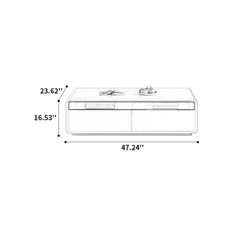 Table basse Modern, H 16,53 po x L 47,24 po x l 23,62 po