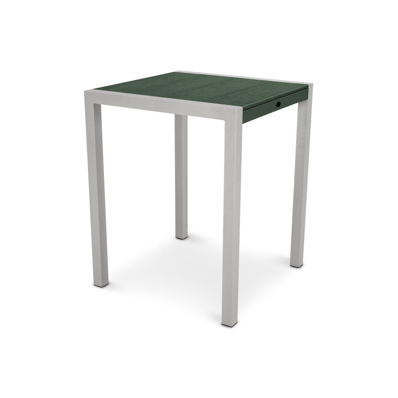 TREX Outdoors Surf City Counter Table, Textured Silver/Rainforest Canopy, 30" x 30"