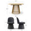 Ensemble de table de salle à manger pour 4 personnes avec table ovale extensible et 4 chaises pivotantes rembourrées en tweed-1892852055