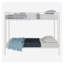 Lit superposé double en métal blanc avec échelles latérales doubles - Structure en fer robuste et peu encombrante pour enfants et adolescents-1010062464