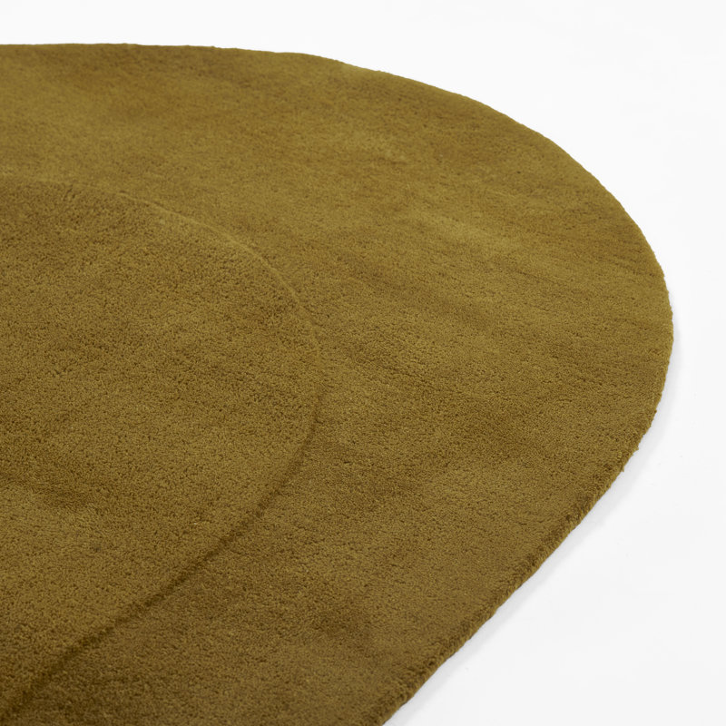 Jacquelyn Hand Tufted Wool Solid Tumeric Area Rug, Novelty 7'3" x 11"