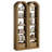 74.8" Tall Arched Bookshelf Set Of 2, 6-Tier Narrow Open Bookcase-1796340500