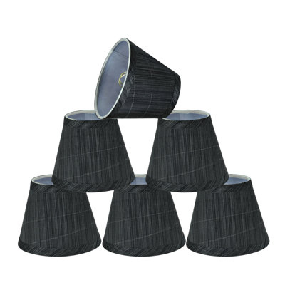 Abat-jour en tissu synthétique de style candélabre de H 4 po en gris/noir