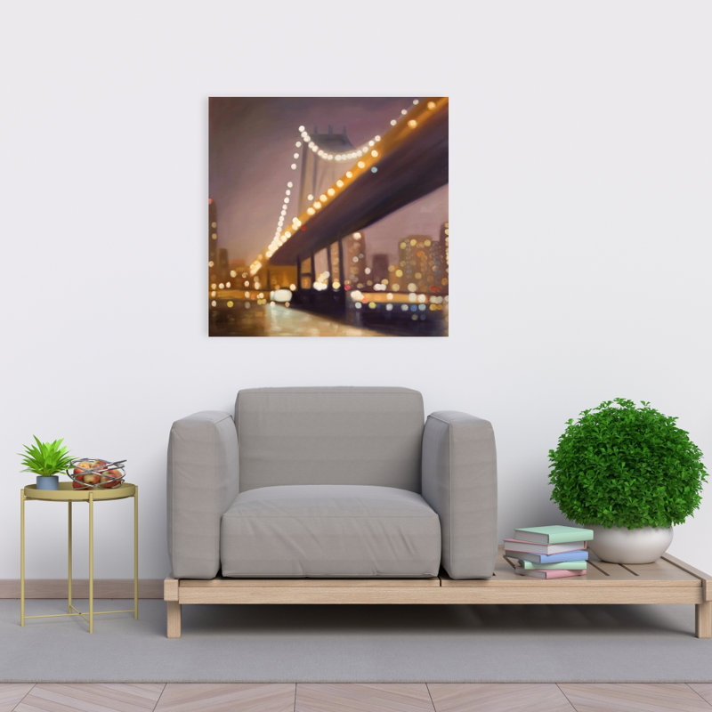 Toile New York la nuit | Art mural romantique romantique