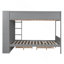 Lit superposé double au-dessus de double avec 2 tiroirs et armoire multicouche, gris-1599949351