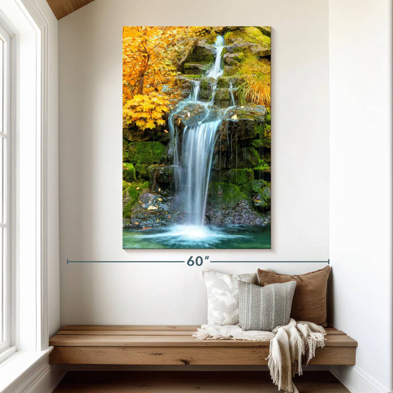 Kerrick Yellow Autumn Waterfall, 51" H x 34" W