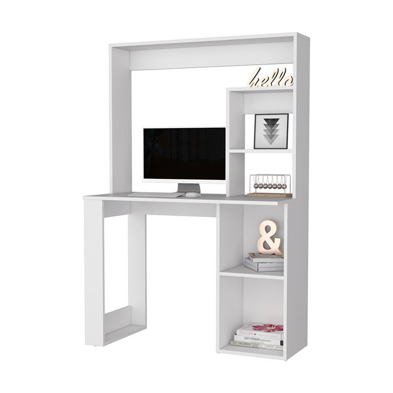 Bureau d'ordinateur avec huche et tablettes de rangement Carroll