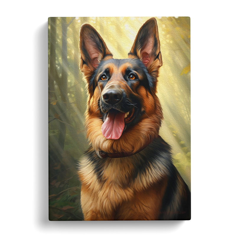 German Shepherd Realism - Wrapped Canvas, 60cm H x 40cm W x 3cm D