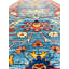 Chemin de table rétro tribal anatolien bleu et rouge fait à la main 3 x 12