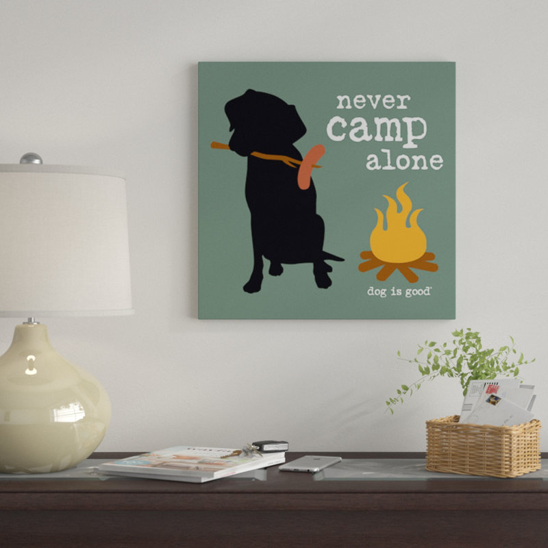 «Never Camp Alone I», impression sur toile, H 26 po x l 26 po x P 1,5 po, Pas de tapis, Toile tendue