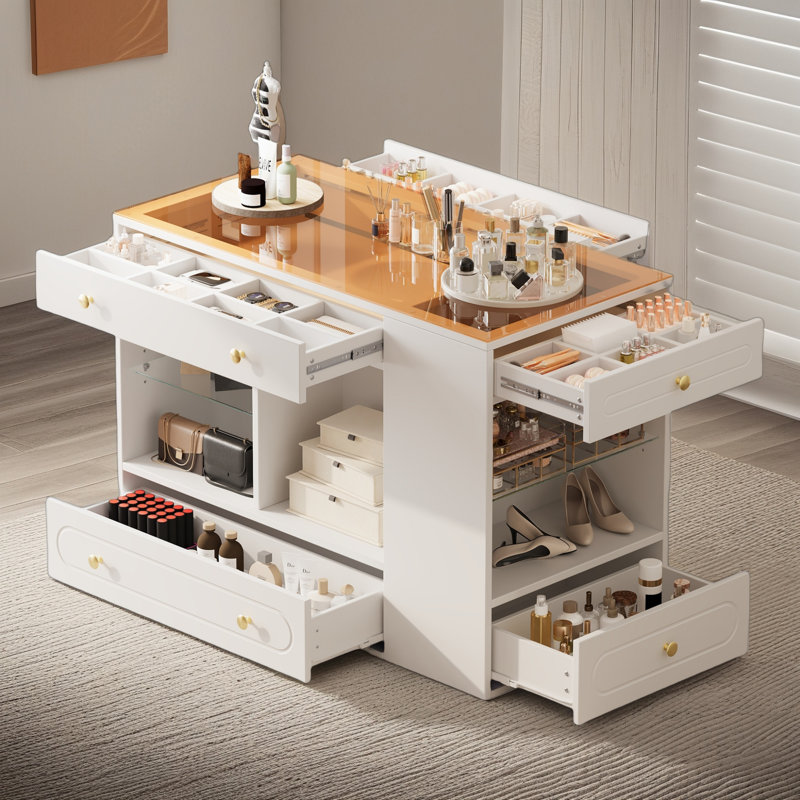 6-Drawer Closet Island, White