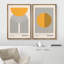 Mid Century Modern Boho Bauhaus Solar Sun Abstract Art Decor Framed On Canvas 2 Pieces Print-71660216-71660215