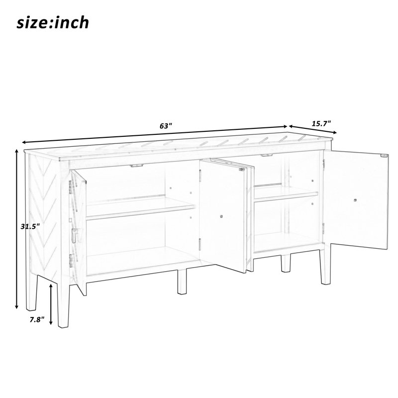 Console de rangement en bois, Marine