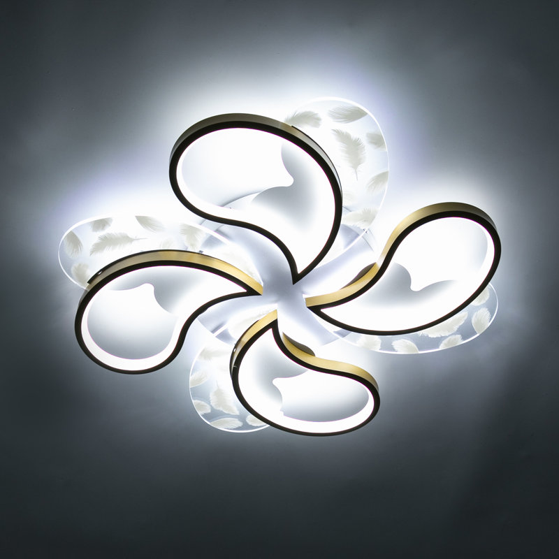 Lanney Acrylic LED Semi Flush Mount, Gold