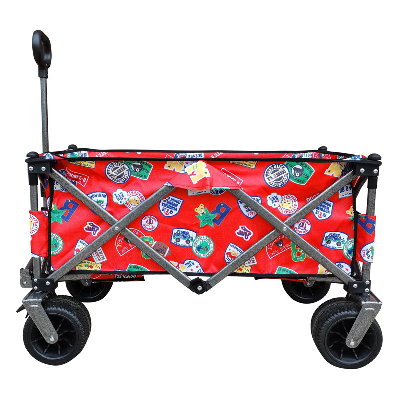 Utilitaire utilitaire de jardin pliable couleur chariot de camping pique-nique extérieur chariot de plage, rouge, Rouge