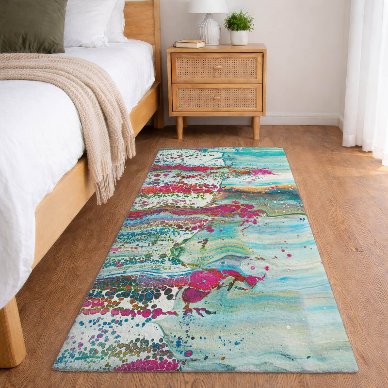 Premium Machine Washable Dream Shag Abstract Rug, 2'3" x 7'6" Runner