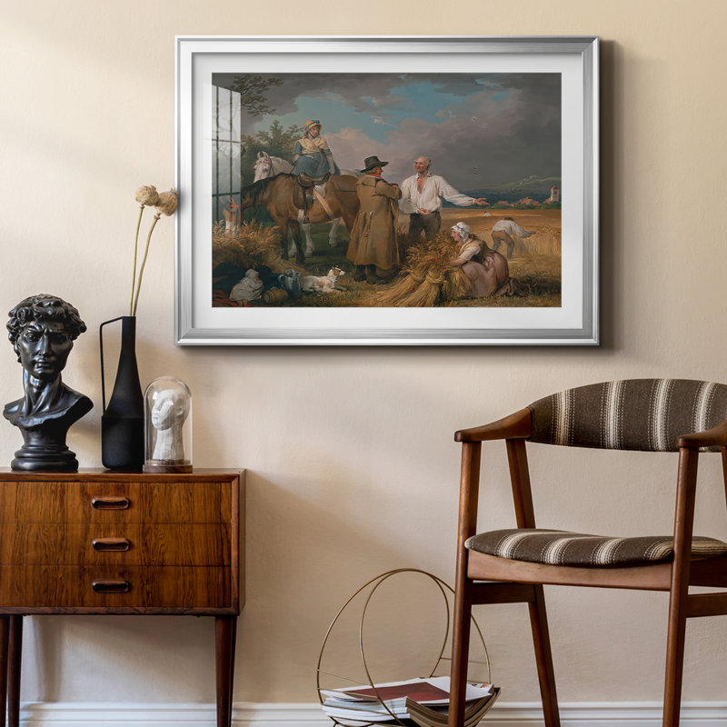 Reapers-George Stubbs-Reproduction encadrée avec passe-partout et verre-1785, 22,5 x 30,5, Impression encadrée, Argent