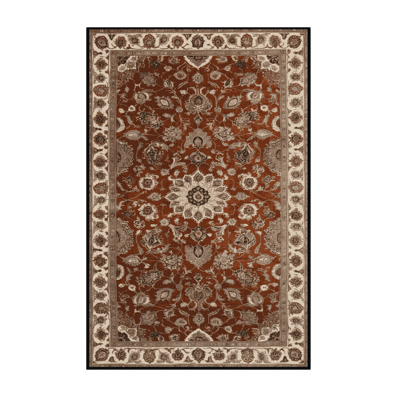 Tapis brun lavable à la machine, Rectangulaire 2 pi x 3 pi