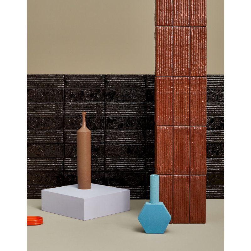 Chamotte Linea 3"x9", Nera