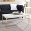 Table basse de salon avec plateau en bois et pieds tubulaires en métal