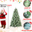 Arbre de Noël de 8 pi avec 102 branches de pin, 1858 pointes de branches mixtes et à aiguilles dures, structure à charnières pour un façonnage simple, support en métal, idéal pour les fêtes, 96 po de hauteur, 59 po de largeur, 42,02 lb-1536643116