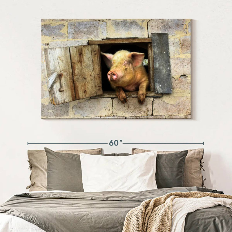 Brampt Smiling Pig, 34" H x 51" W