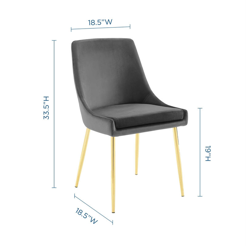 Carson Carrington Lagersberg Upholstered Fabric Dining Chairs (Set of 2), Charcoal, Gold