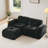 L-shaped Boneless Sofa,Soft Velvet Fabric,Tufted Design,32D High Density Sponge,No Assembly Required,Ergonomic Design,Bottom Anti-Slip Design,Movable Ottoman For Bedrooms-1377640634