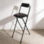 Tabouret de bar 29,5 po pliable en similicuir noir avec dossier et comptoir robuste