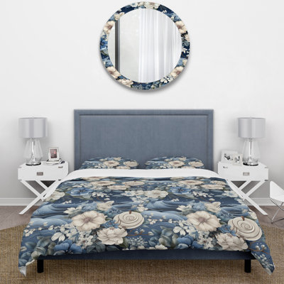 Ensemble de housse de couette Nautical Allure Of Blue Flower Ocean - Coastal