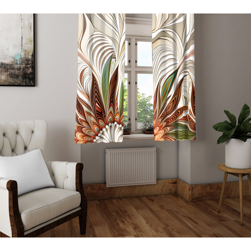 Paire de rideaux semi-transparents en polyester Aicia, L 40 po x L 52 po