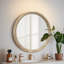 Miroir mural rond rond, miroir à cadre perlé en bois vieilli 31,50 po pour hall d'entrée, salon, salle de bain, miroir décoratif de style maison de campagne-902359875